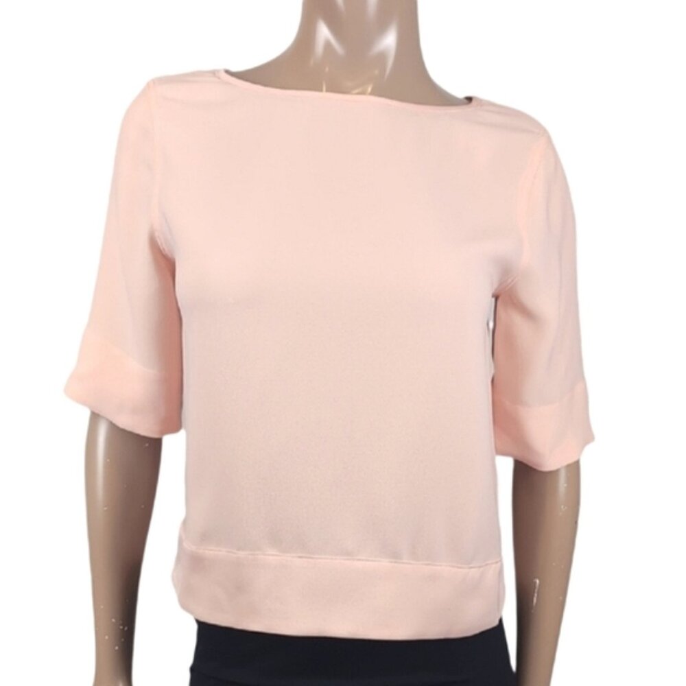 Banana Republic Crossover Open Back Blouse Short Sleeve Boxy Top Size Small